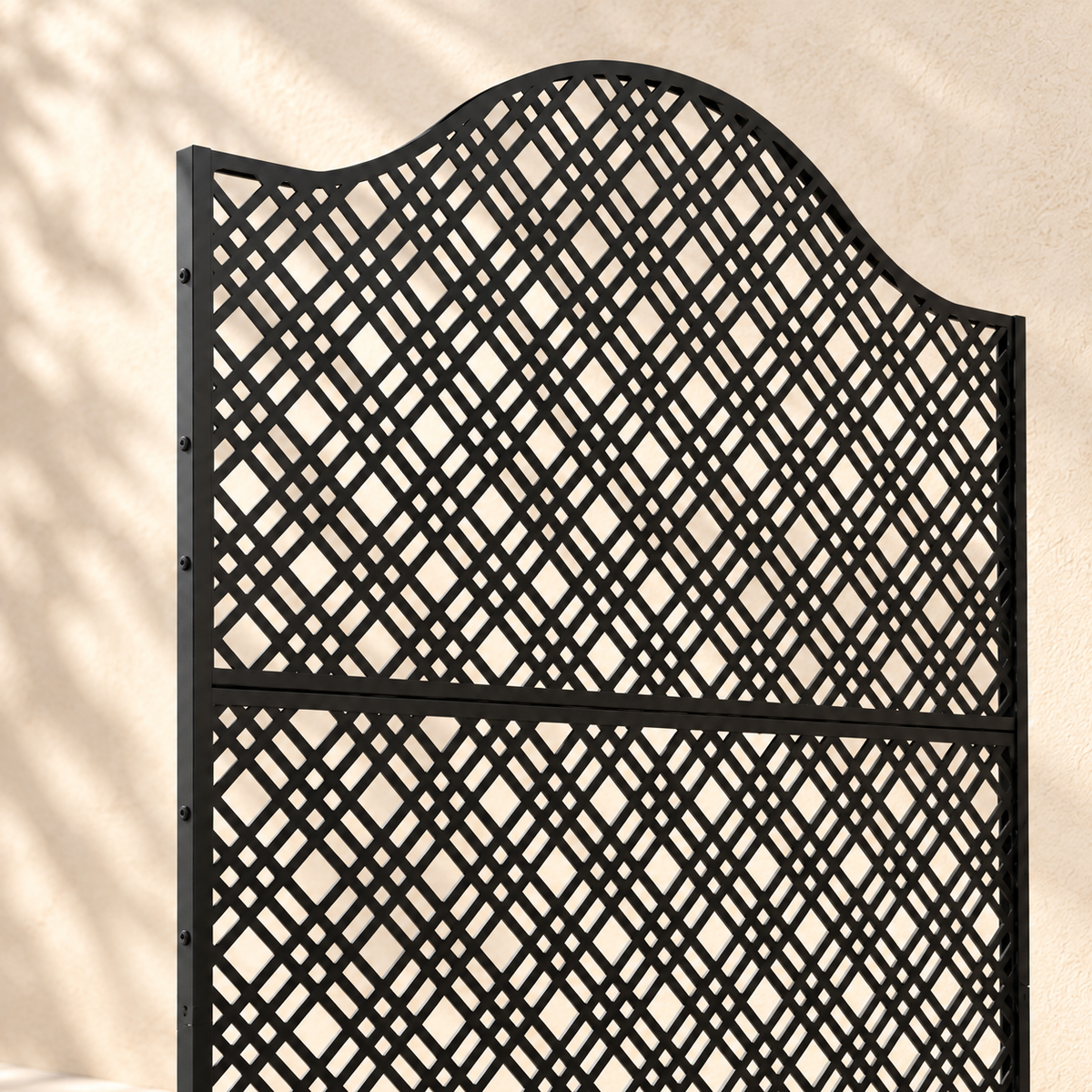Brise-vue acier galvanisé ajouré, 100 x 185 cm — détail du haut