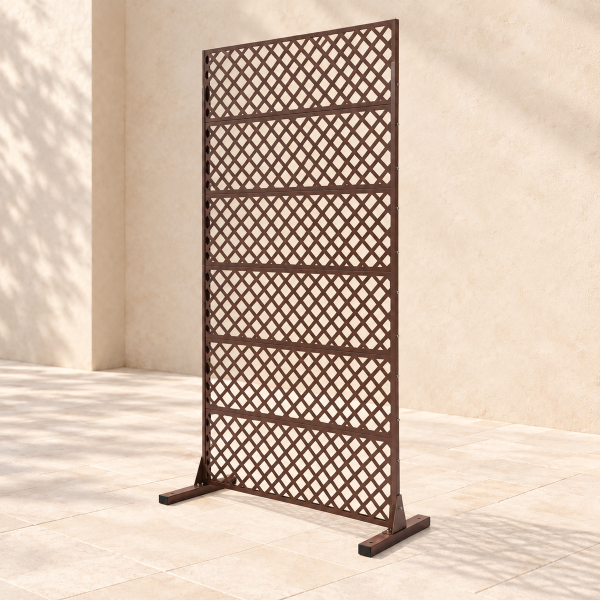Brise-vue métal motif losanges, 90 x 183 cm — autre angle