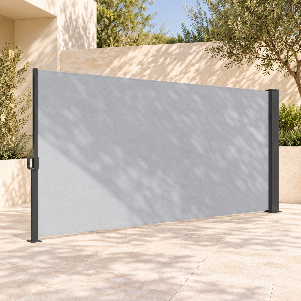 Brise-vue rétractable 300 x 180 cm, aluminium et polyester anti-UV — autre angle