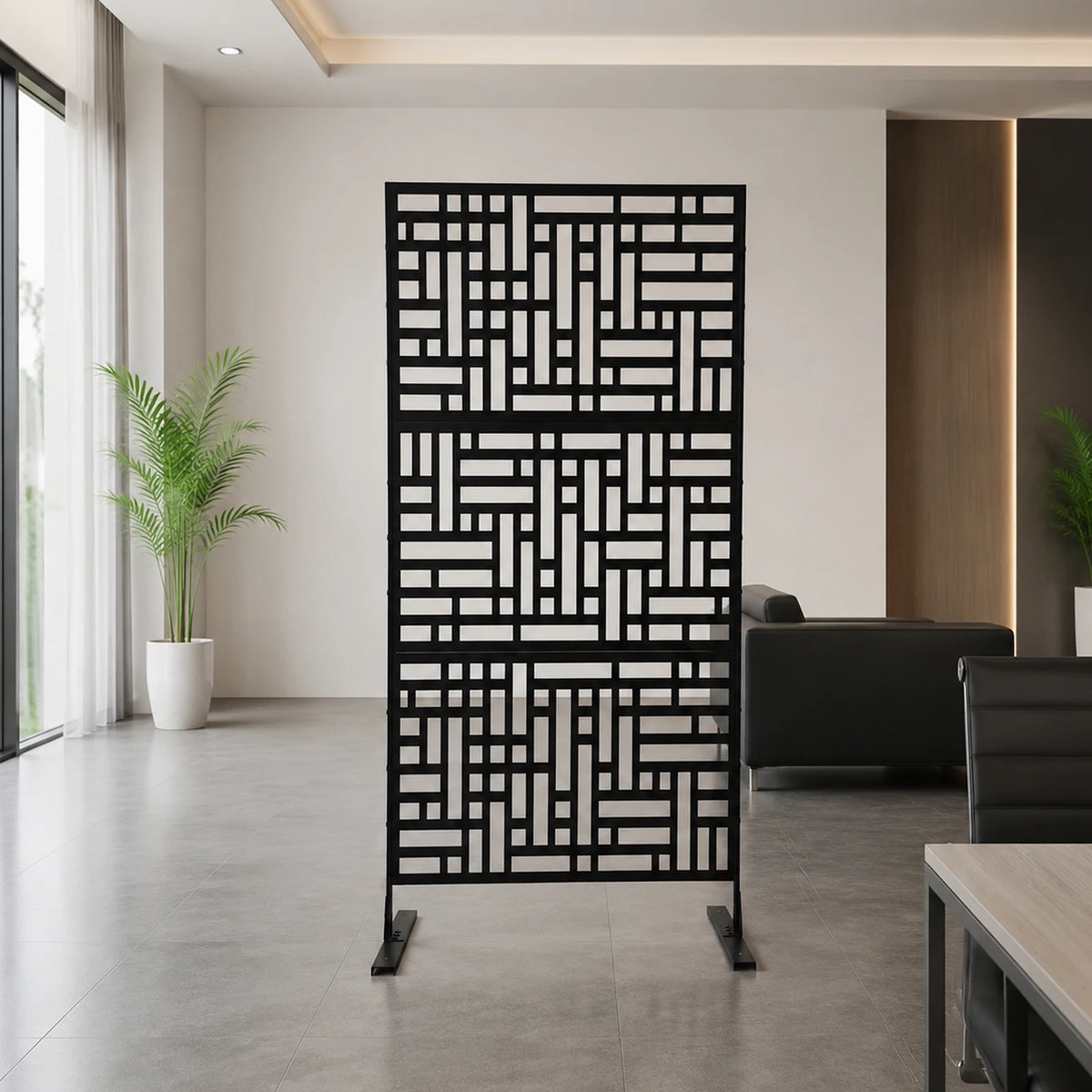 Brise-vue de terrasse acier noir, 90 x 190 cm