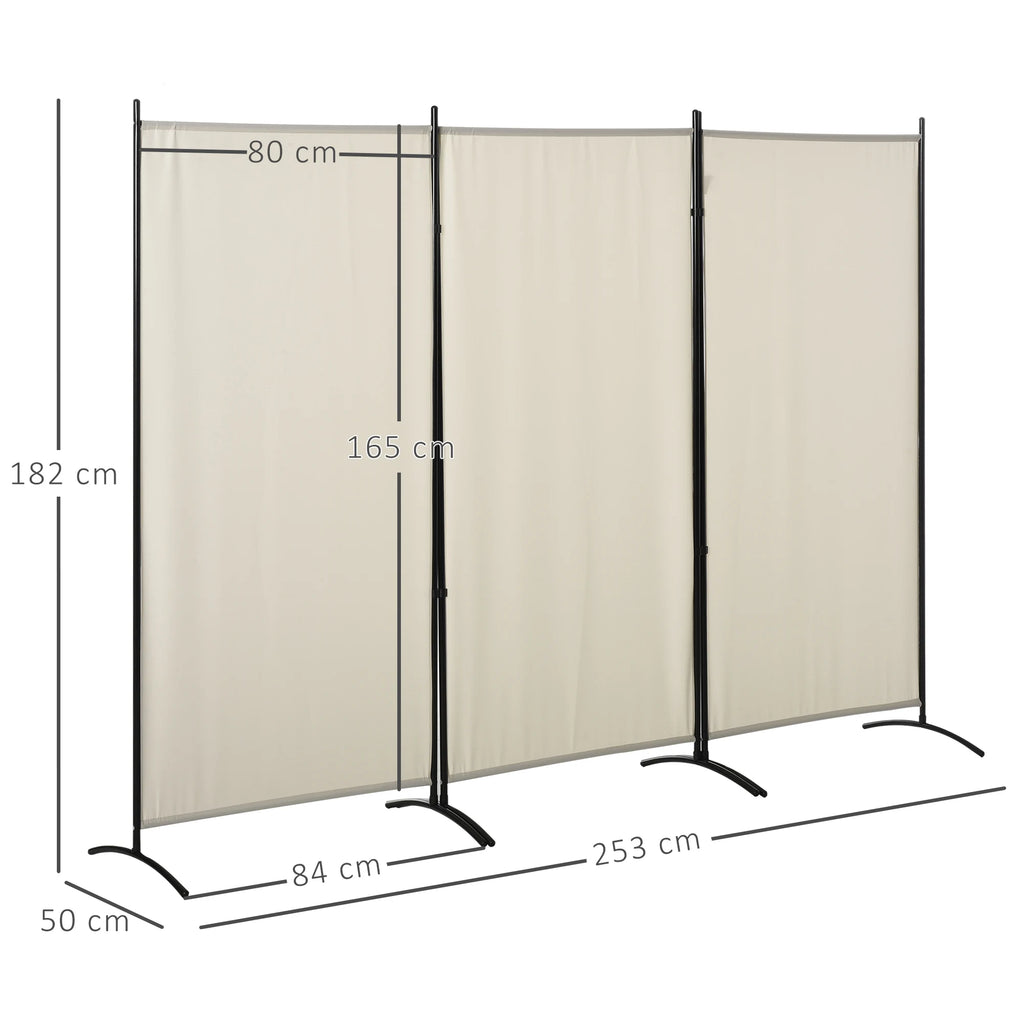Brise-vue sur pied 3 panneaux, métal et polyester, 253 x 182 cm – vue 3