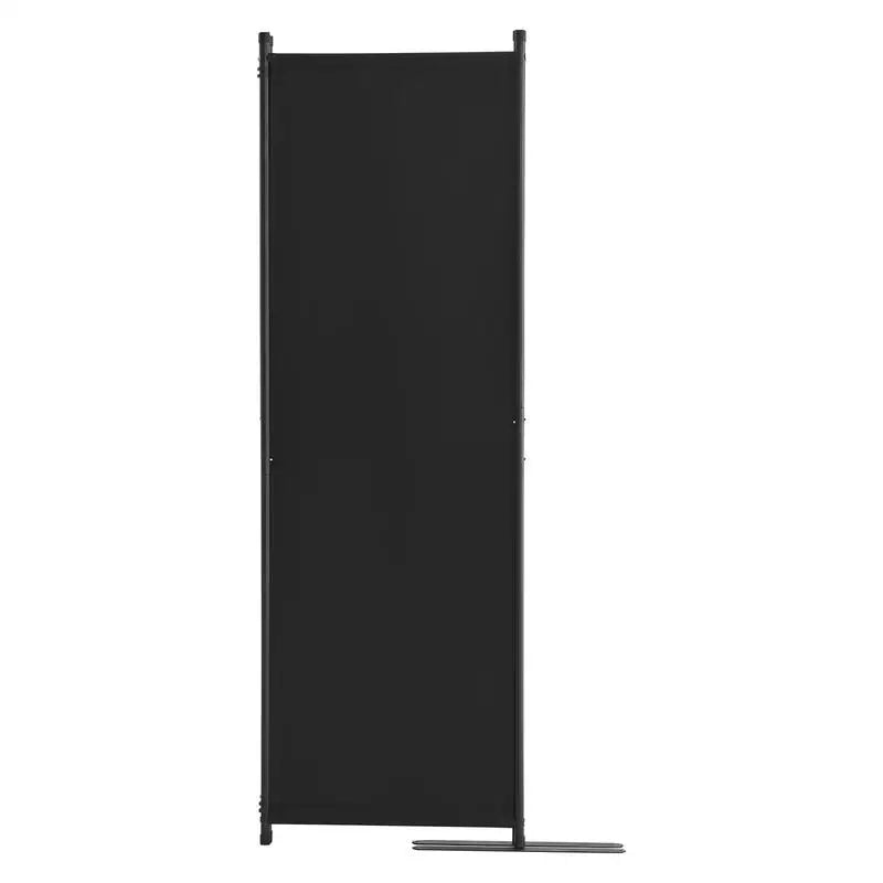 Paravent 4 panneaux tissu occultant noir, cadre métal, 228 x 172,5 cm – vue 3