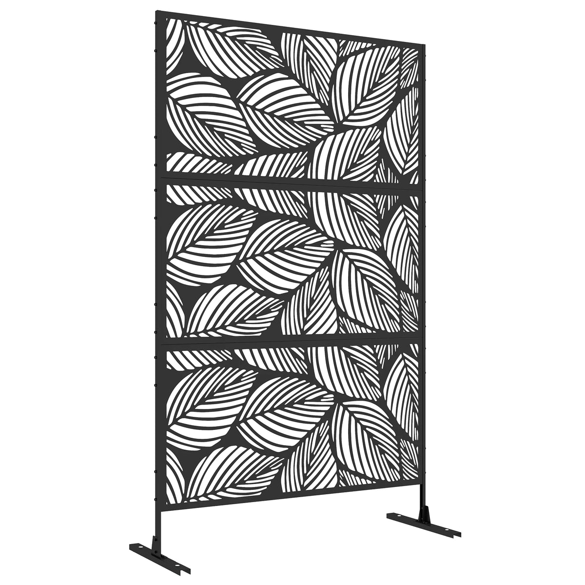 Brise-vue métal noir motif végétal, 122 x 198 cm – vue 4