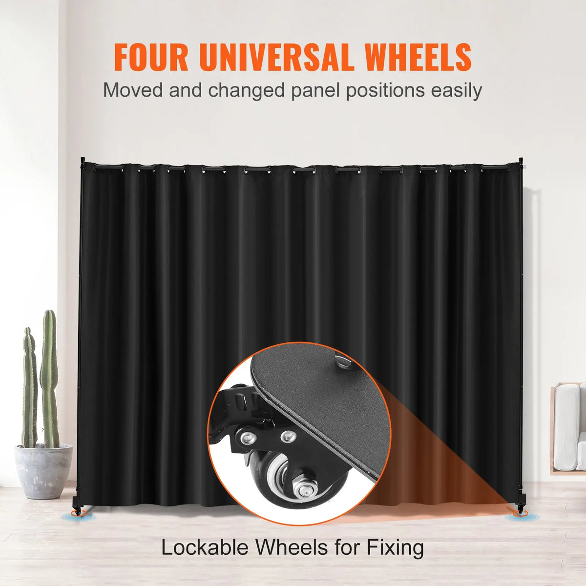 Cloison mobile sur roulettes, métal et tissu, 308,5 x 245,5 cm – vue 5