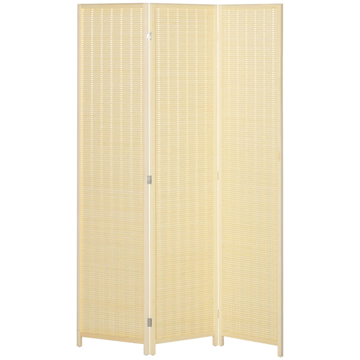 Paravent 3 panneaux bambou tressé, cadre pin, 135 x 180 cm – vue 2