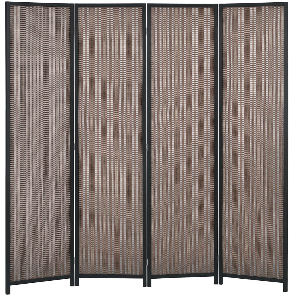 Paravent 4 panneaux bambou tressé, cadre pin, 180 x 180 cm – vue 2