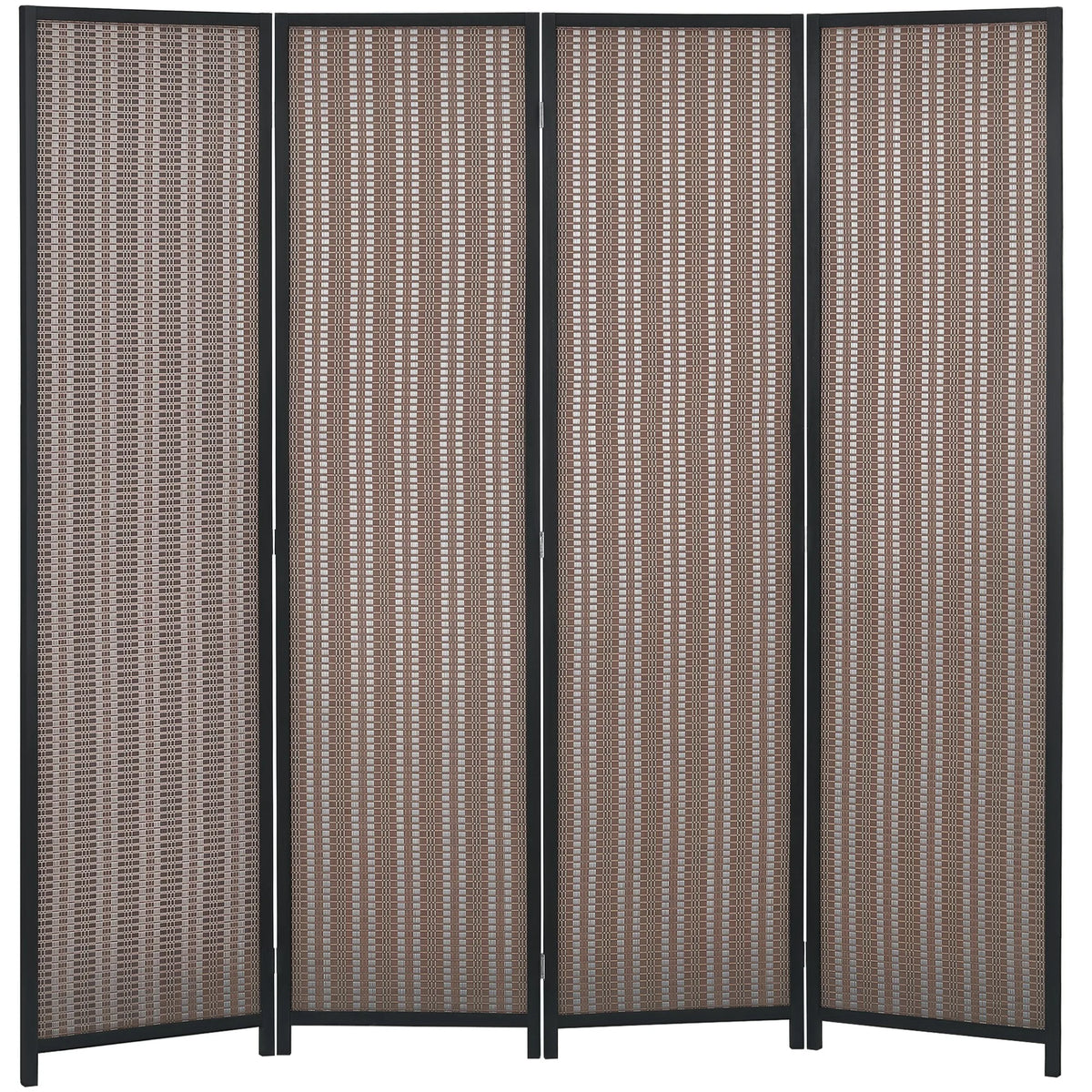 Paravent 4 panneaux bambou tressé, cadre pin, 180 x 180 cm – vue 2