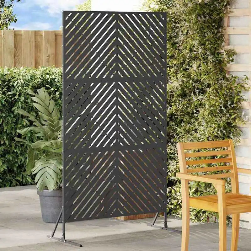 Brise-vue acier noir à découpes diagonales, 100 x 180 cm – vue 2