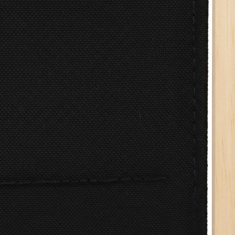 Paravent 3 panneaux tissu noir, cadre bois, 120 x 170 cm – vue 5