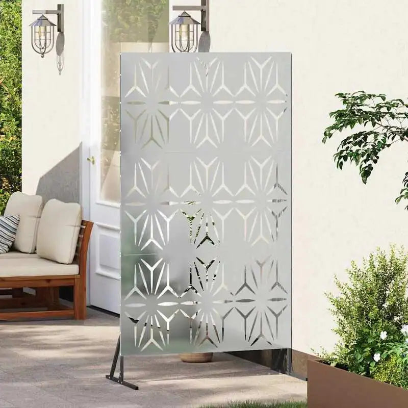 Brise-vue acier galvanisé motif pétales, 100 x 180 cm