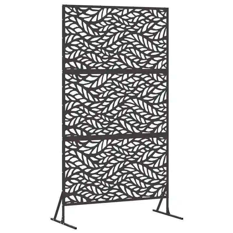 Brise-vue acier noir motif feuilles, 100 x 180 cm – vue 4