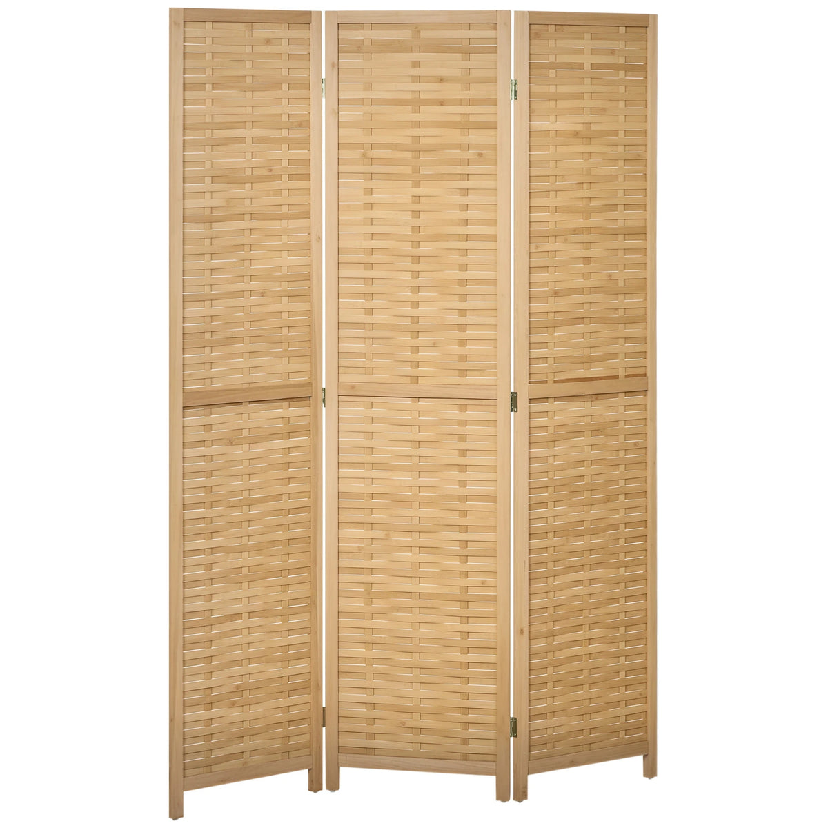 Paravent 3 panneaux bambou tressé naturel, 120 x 170 cm – vue 2