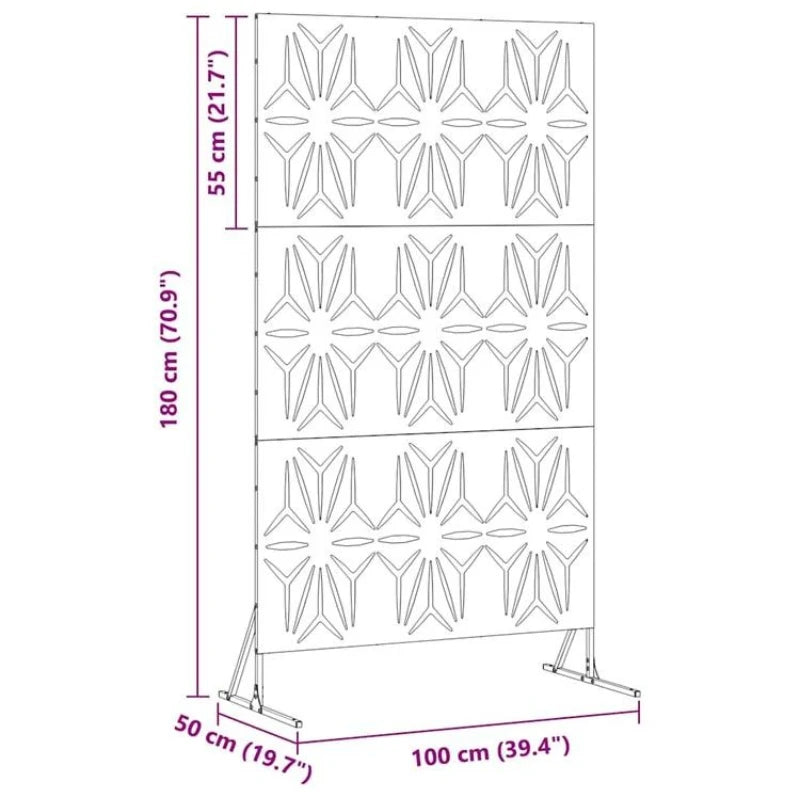 Brise-vue acier galvanisé motif pétales, 100 x 180 cm – vue 5
