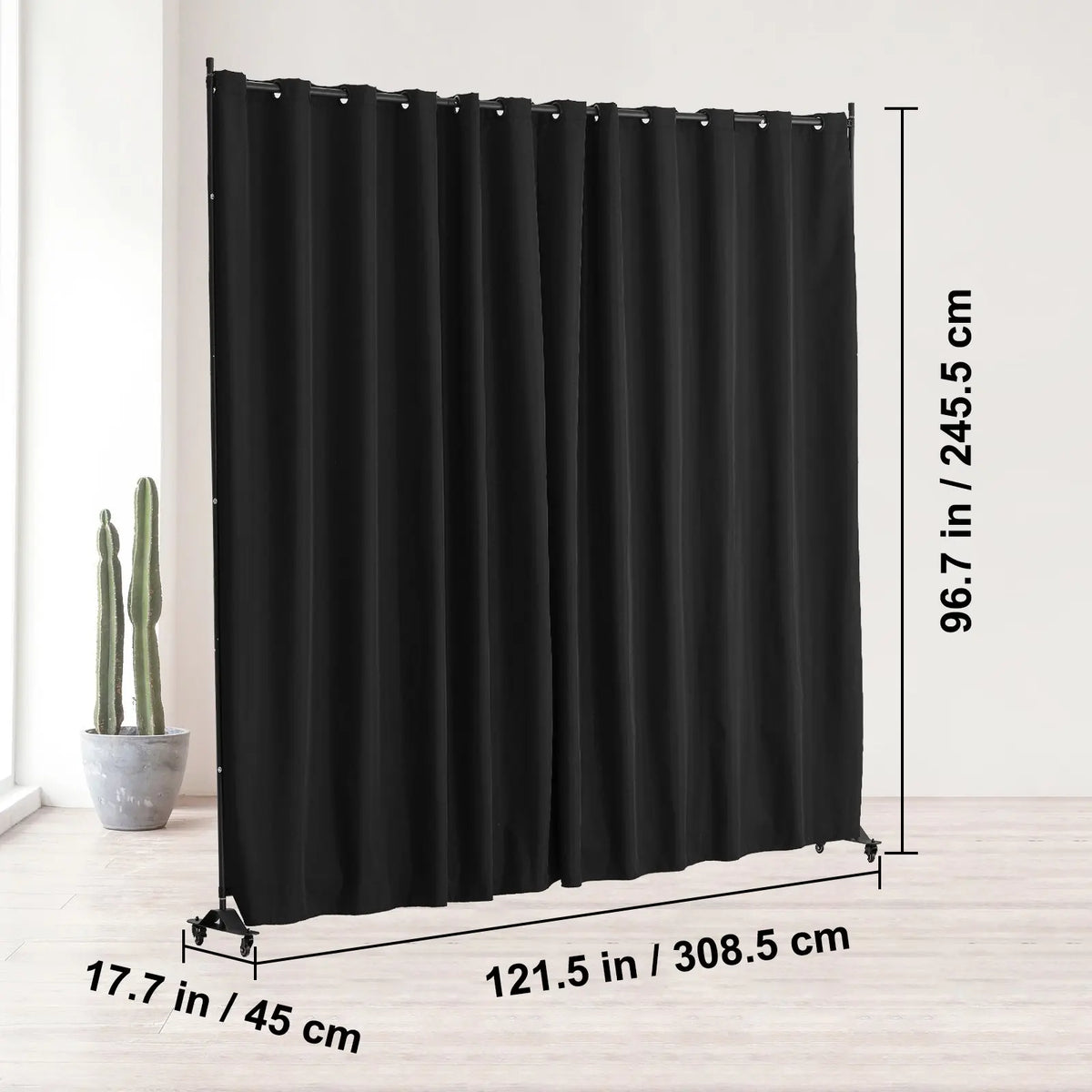 Cloison mobile sur roulettes, métal et tissu, 308,5 x 245,5 cm – vue 2