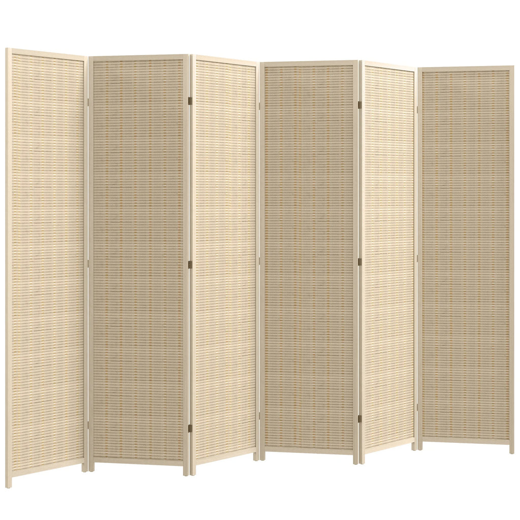Paravent 6 panneaux bambou tressé naturel, cadre pin, 270 x 180 cm – vue 4