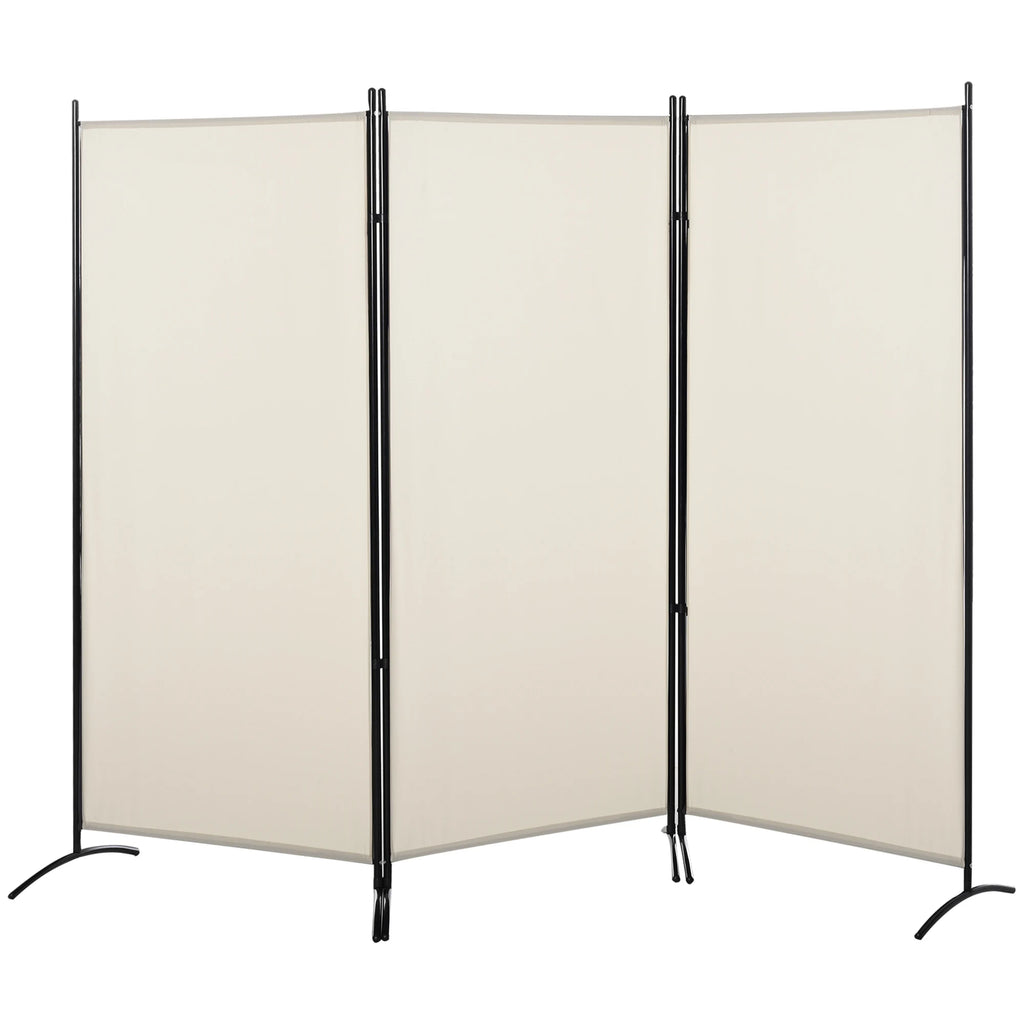 Brise-vue sur pied 3 panneaux, métal et polyester, 253 x 182 cm – vue 2