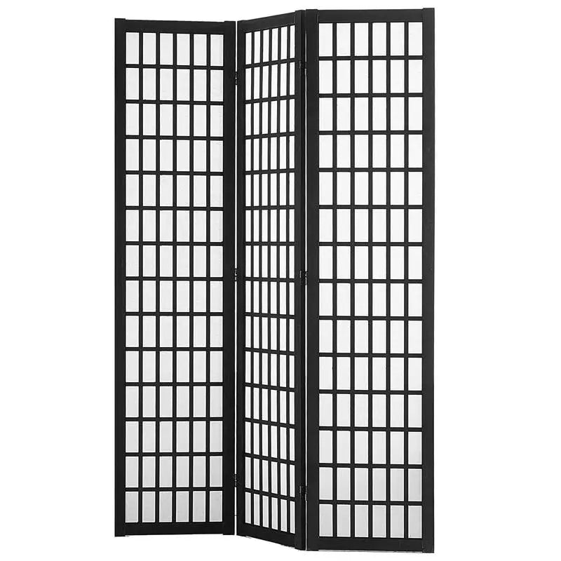 Paravent japonais shoji 3 panneaux, bois noir, 120,5 x 170 cm – vue 4